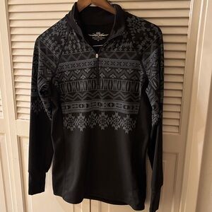 Snow Angel Black & Gray Quarter-Zip Pullover Sz M Skiing Hiking Outdoors